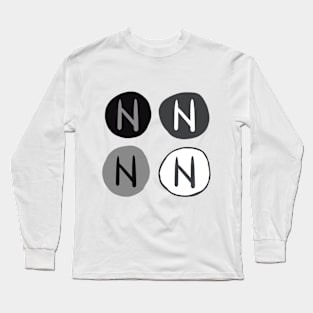 Hagalaz in Black and White (Runes and Colors) Long Sleeve T-Shirt